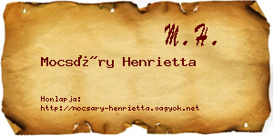 Mocsáry Henrietta névjegykártya