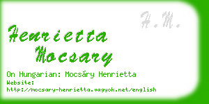 henrietta mocsary business card